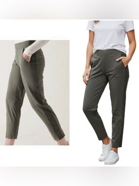 Athleta Brooklyn Ankle Pants Olive Green Women’s 6 Pull-On Pants with Pockets